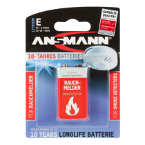 Ansmann Lithium Battery for Smoke Detector, 9V Block