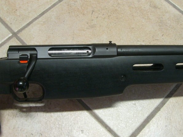 The receiver of an older model of SIG Sauer SSG 3000, chambered for .308 Win. 